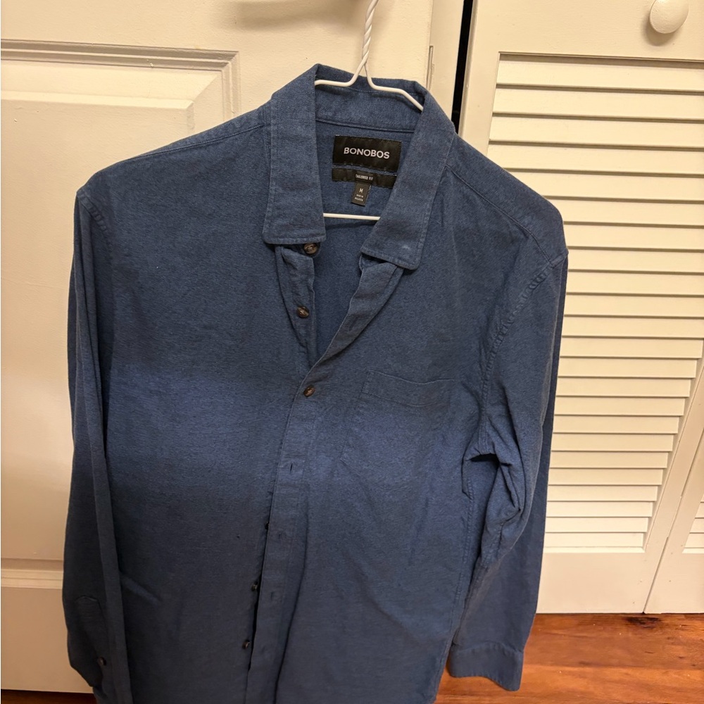 Bonobos Blue Casual Button Down Shirt size M tailored fit